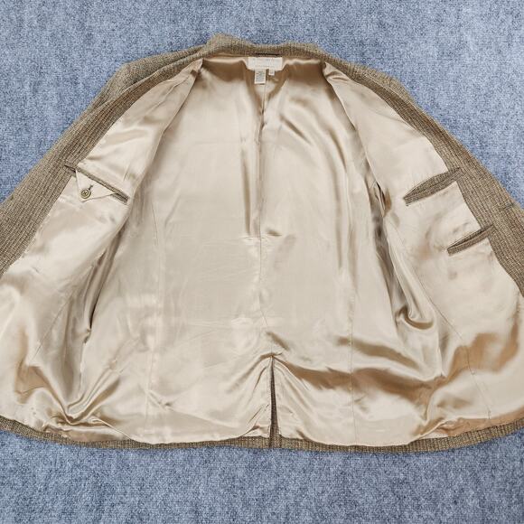 Territory Ahead Blazer Mens 44S Tan Brown Textured Silk Tweed Sport Coat Jacket - Picture 12 of 16